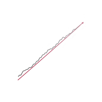 Red and black line graph with jagged trend line represents data analysis or financial growth. graph is set against transparent background, emphasizing upward trajectory png