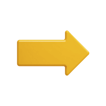 skinande gul pil pekande till rätt på transparent bakgrund, symboliserar riktning eller rörelse. pil är djärv och tre dimensionell, tillsats modern Rör png