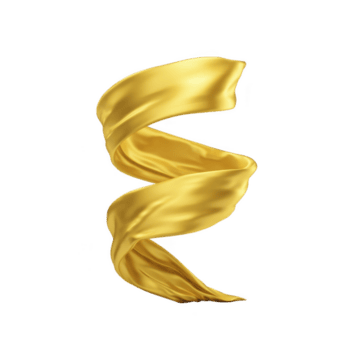 strömmande, gyllene band vändningar elegant mot enkel bakgrund, skapande känsla av rörelse och lyx. slät textur och vibrerande Färg framkalla känsla av överflöd och nåd png