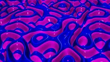 fluido scintillante animazione di blu e rosa plasma onde, esclusivo senza soluzione di continuità ciclo continuo, metallico raggiante riflessione, elegante elegante sfondo design video