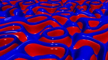 exklusiv lysande animering av blå och röd plasma vågor, sömlös slinga, metallisk skimmer, eleganta elegant modern abstrakt bakgrund design video