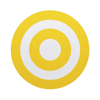 helder geel en wit concentrisch cirkel patroon creëert opvallend doelwit ontwerp Aan transparantie achtergrond, oproepen tot zin van focus en precisie png
