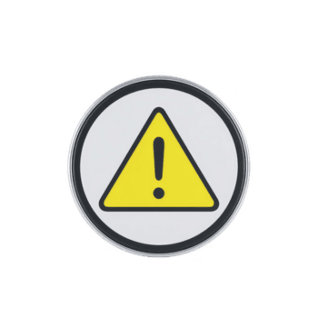 il giro avvertimento cartello con giallo triangolo e esclamazione marchio, simboleggiante attenzione o mettere in guardia. design è semplice e chiaro, spesso Usato per sicurezza notifiche png