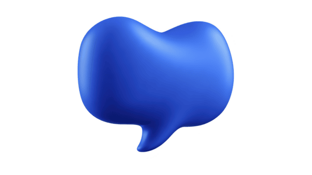 azul 3d habla burbuja icono con lustroso finalizar, representando comunicación o mensajería. burbuja tiene liso, redondeado forma y vibrante color, transporte moderno y digital sensación png