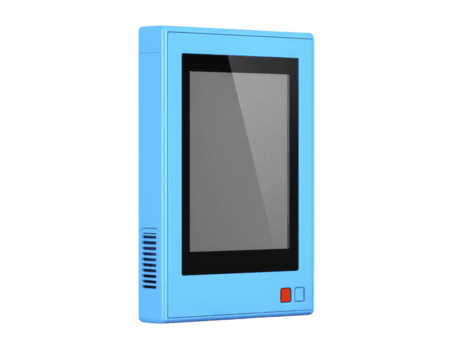 elegant blå handhållen elektronisk enhet med stor skärm och minimal knappar, designad för modern teknologi entusiaster. enhet kompakt design och vibrerande Färg göra den visuellt lockande png