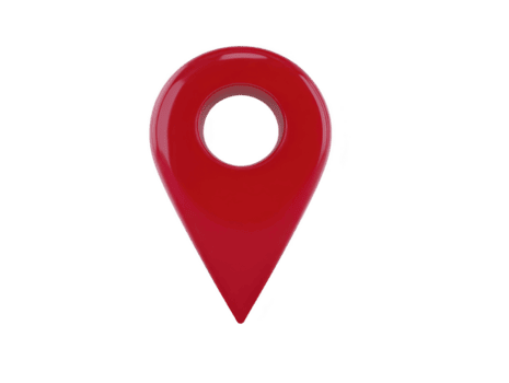 Glossy red location pin icon, symbolizing navigation and mapping. This vibrant design is perfect for applications related to travel, directions, and location based services png