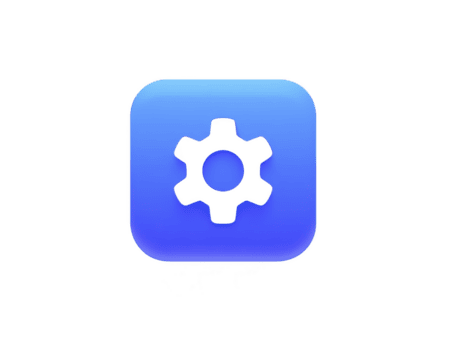 blauw plein icoon met uitrusting symbool, vertegenwoordigen instellingen of configuratie opties. deze ontwerp overbrengt zin van technologie en functionaliteit, ideaal voor toepassingen of software interfaces png