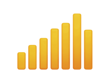 vibrant Jaune bar graphique représentant Les données croissance et progrès, mettant en valeur en augmentant valeurs dans visuellement attirant manière. cette graphique symbolise Succès et amélioration dans divers des champs png
