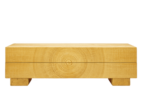 Modern wooden coffee table featuring natural finish and minimalist design. table showcases unique grain pattern, adding warmth and character to any living space png