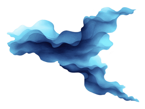 hermosa resumen diseño presentando fluido olas varios sombras de azul, creando sentido de movimiento y tranquilidad. suave curvas y gradientes evocar calmante oceánico sentir, Perfecto para artístico png