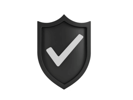 zwart schild icoon met wit controleren Mark symboliseert veiligheid en vertrouwen. deze ontwerp overbrengt zin van bescherming en betrouwbaarheid, maken het geschikt voor divers toepassingen png