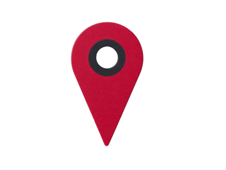 Red location pin icon, symbolizing navigation and mapping. This graphic element represents direction and location services, ideal for digital applications and websites png