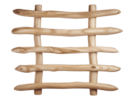 natural de madera cuadrícula estructura con liso, redondeado bordes, exhibiendo rústico diseño. ideal para hogar decoración o como fondo para varios creativo proyectos png