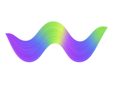 Vibrant wave design featuring smooth gradients of purple, green, and blue colors, creating dynamic and modern visual effect. This abstract graphic can be used for various digital projects png
