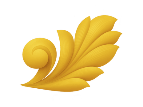 Elegant yellow decorative element with intricate curves and swirling design, perfect for enhancing artistic projects or backgrounds. This ornate piece adds touch of sophistication and style png