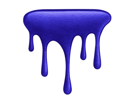 Vibrant blue paint splash with dripping texture creates artistic and dynamic visual. This captures essence of creativity and expression, perfect for design projects png