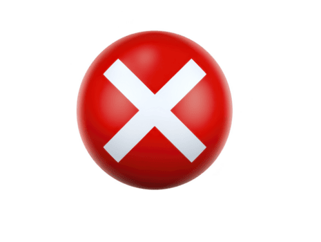 Red sphere with white cross symbol, representing warning or error. This conveys sense of caution and alertness, often used in various contexts to indicate problem or prohibition png