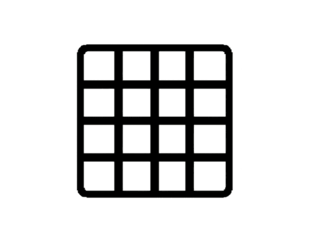 Simple grid design featuring rectangular shape with multiple squares arranged in rows and columns, ideal for various layout applications png