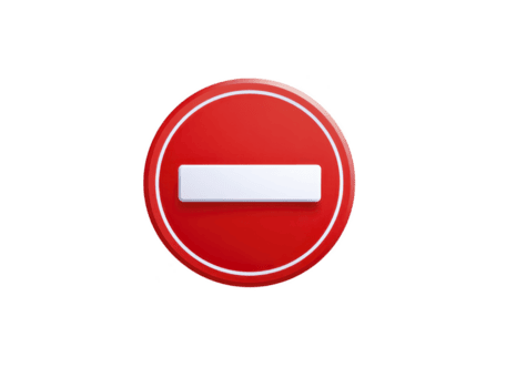 No entry sign with red circular background and white horizontal bar in center conveys clear message of restriction and prohibition. This symbol is commonly used in traffic regulations png
