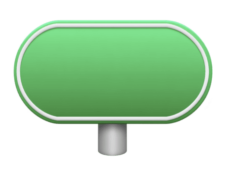 vuoto verde cartello con bianca confine e cilindrico base, adatto per vario informativo o direzionale scopi. Questo versatile design può essere Usato diverso contesti, veicolare messaggi png