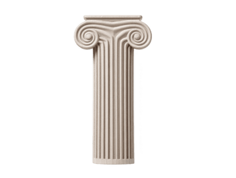 Decorative column with classic design featuring intricate scrolls and vertical grooves, perfect for adding elegance to any space. This piece embodies timeless architecture and artistry png
