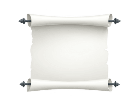 Blank scroll with decorative ends, perfect for displaying text or artwork. This elegant design features smooth surface, ideal for invitations, announcements, or creative projects png
