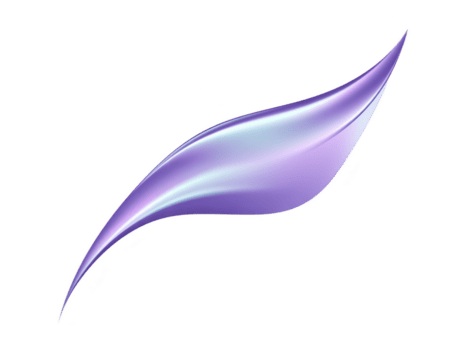 liso, elegante, y fluido púrpura forma con degradado efecto, parecido a hoja o ola, evoca sentido de calma y creatividad. esta diseño elemento lata ser usado varios artístico y digital proyectos png