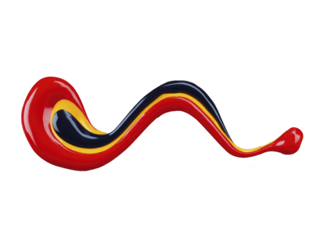 vibrerande abstrakt design terar strömmande, vågig form i röd, svart, och gul färger. slät kurvor skapa dynamisk visuell effekt, frammanande känsla av rörelse och energi png