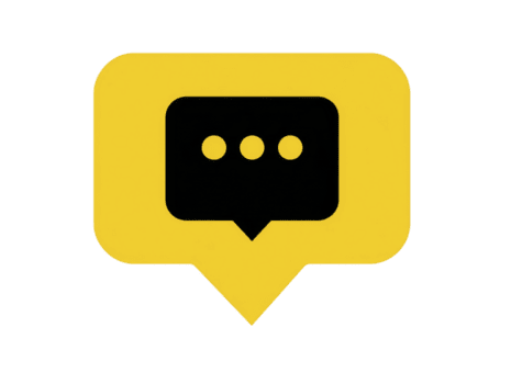 Gelb Rede Blase Symbol mit drei Punkte innen, symbolisieren Kommunikation und Nachrichtenübermittlung. diese Grafik repräsentiert Digital Konversation und Interaktion png