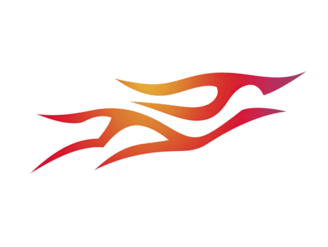 This features stylized flame design with gradient of red and orange colors, conveying sense of energy and movement. dynamic shapes suggest speed and intensity, making it suitable for various png