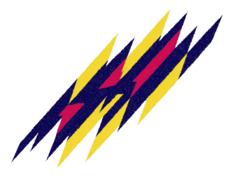 esta caracteristicas vibrante resumen diseño con afilado, angular formas azul, amarillo, y rojo colores, creando dinámica y energético visual efecto. contrastando colores y dentado líneas evocar sentido png