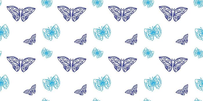 abstract seamless pattern with butterfly ornament background vector