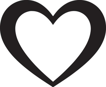 Line dark heart in silhouette vector
