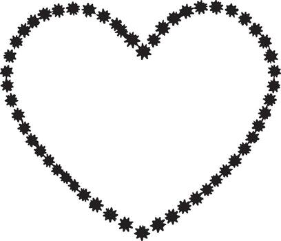 un minimalista corazón contorno con un latido del corazón línea paso mediante eso vector