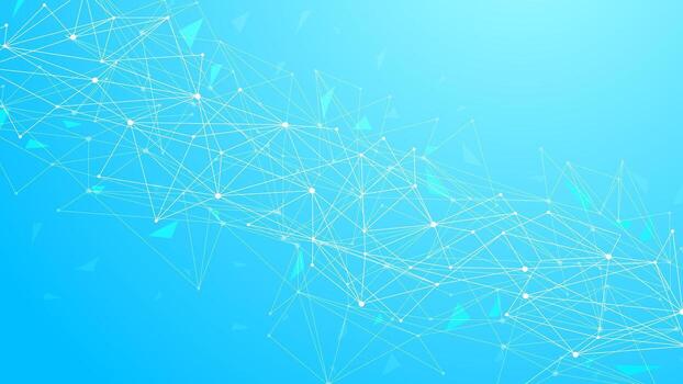 molécula adn estructura, biología estructura metálica con polígono con conexiones en azul antecedentes modelo vector