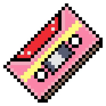 Audio cassette in pixel art style vector