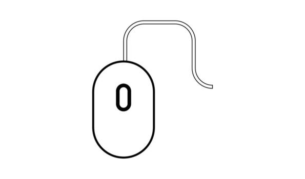Simple outline drawing of a computer mouse with a wire vector