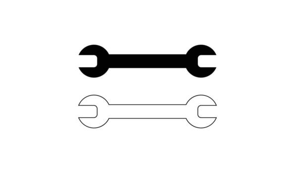 Black and white silhouette of a double open end wrench tool vector