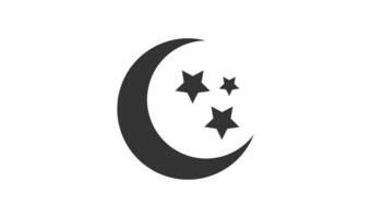 creciente Luna y estrellas silueta en un blanco antecedentes vector