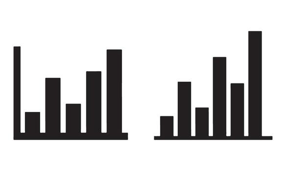 Business analytics bar chart icon set for data visualization vector