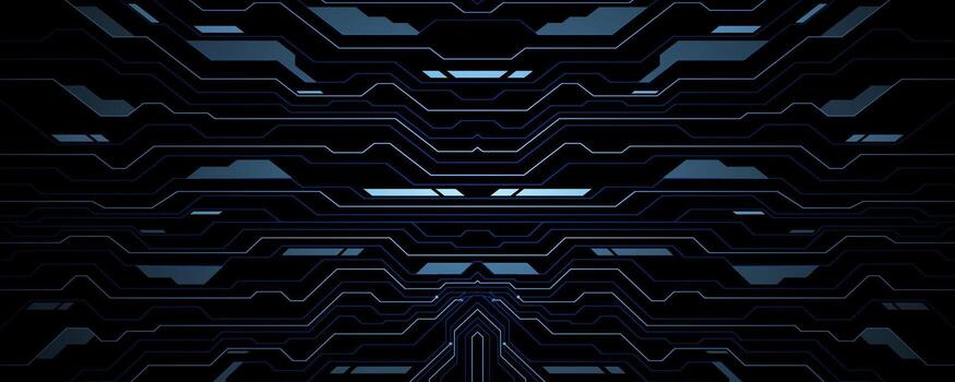 oscuro futurista antecedentes con un simétrico alta tecnología circuito núcleo vector