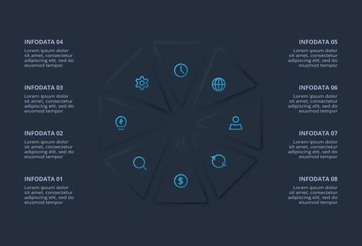 Infographic visual with data points icons vector
