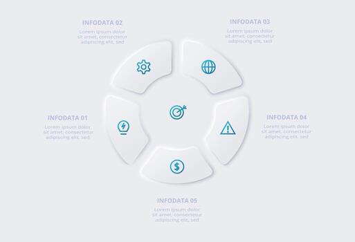 Circular infographic with icons and data segments vector