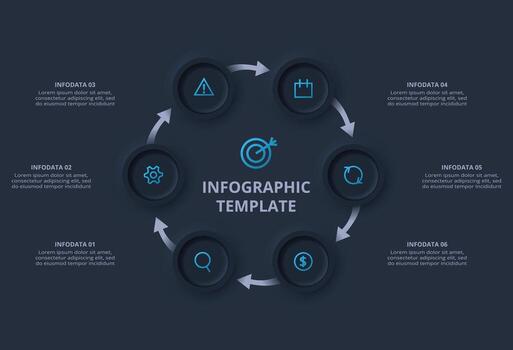 Infographic template with circular design elements vector