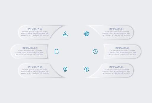Infographic with six information data sections vector