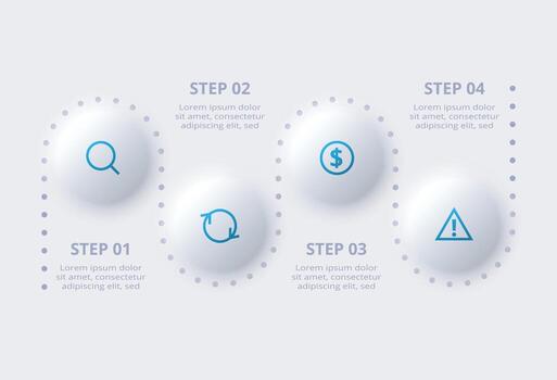 Four process steps with icons vector