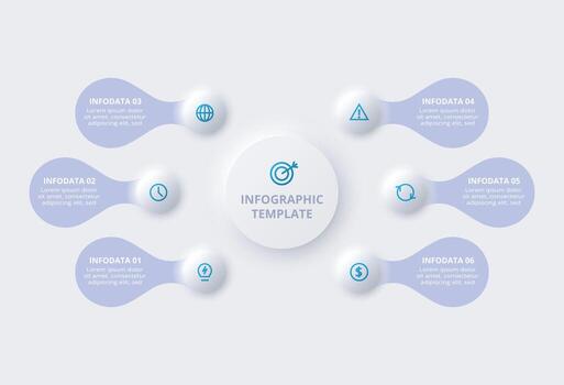 Infographic template with various data points vector