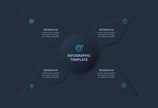 Infographic template with data sections vector