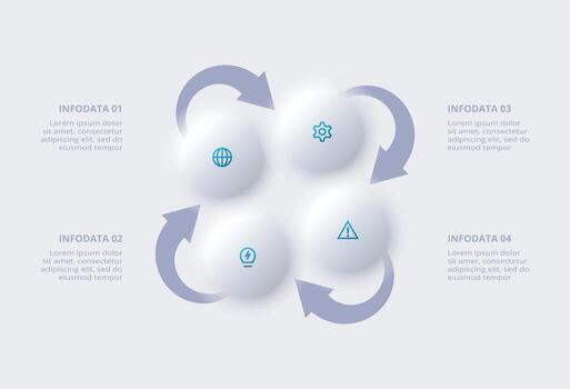 Infographic illustrating data info sections. vector