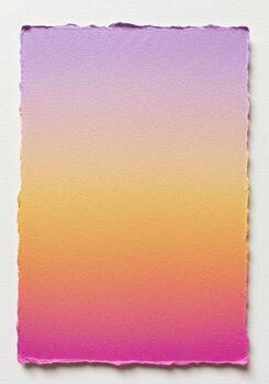 Watercolor gradient ranging from violet to pink on textured paper, creating a soft, artistic look. Ideal for backgrounds or designs. photo